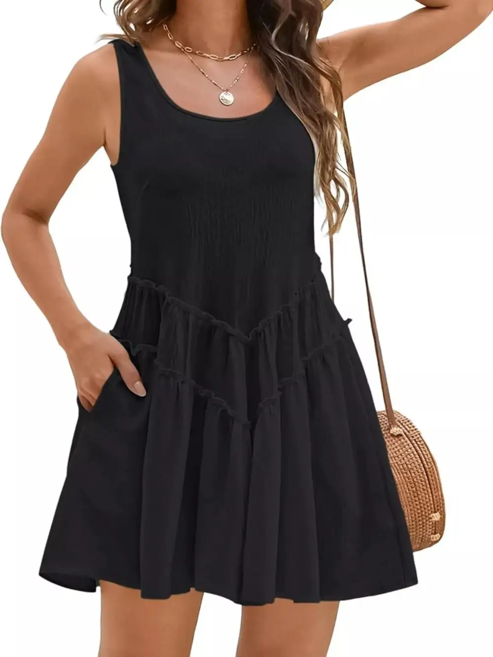 Casual Everyday Round Neck Sleeveless Mini Dress