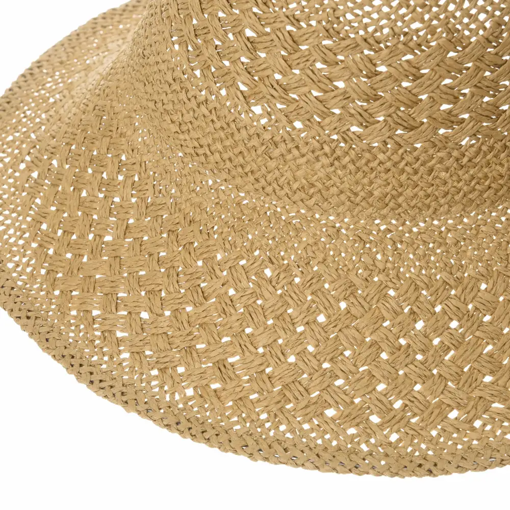 Straw Crochet Bow Accent Sun Hat