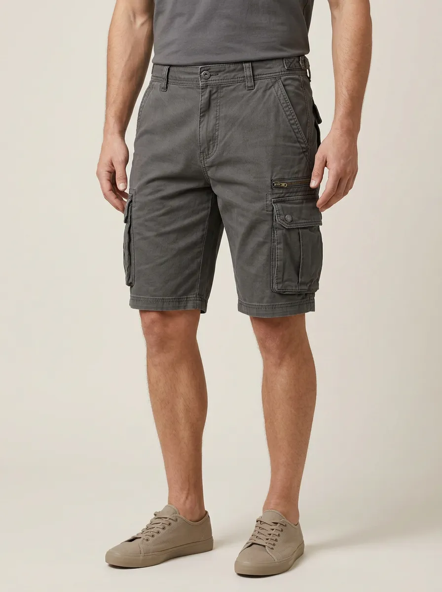 Men's Trail Utility Cargo Shorts with a Flexible Waist for Daily Wear