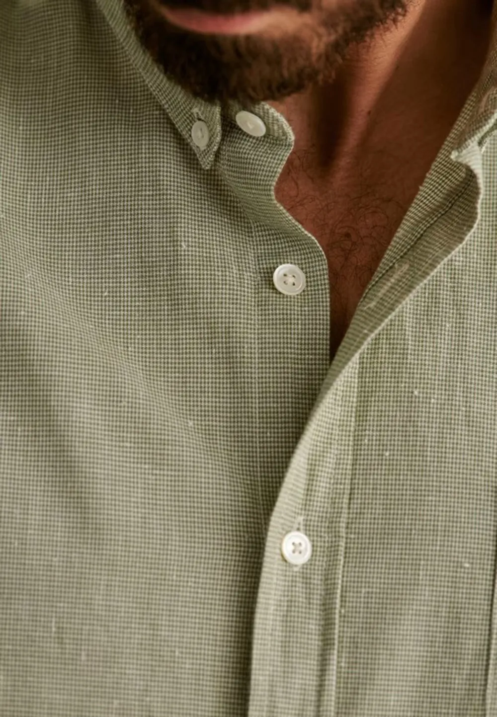 Light Green Houndstooth Pattern Button Up Shirt