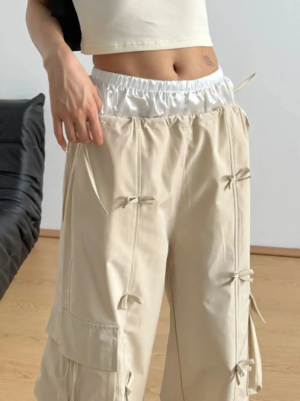 Elastic Waist Drawstring Pocketed Everyday Cargo Pants