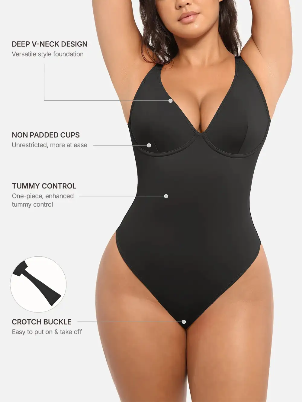 Plunge Supportive Shaping Bodysuit