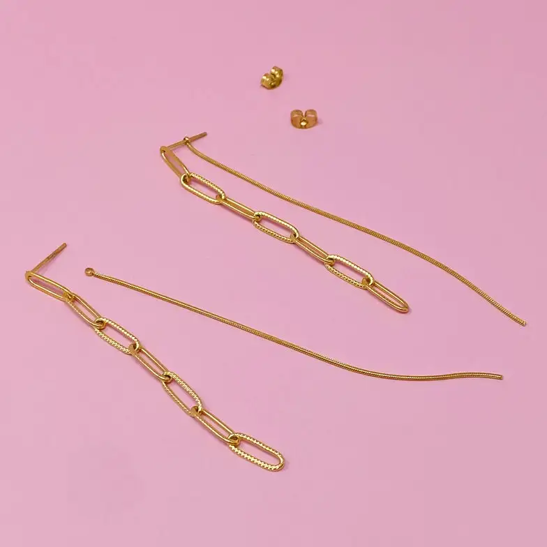 Double Chain Drop Earrings