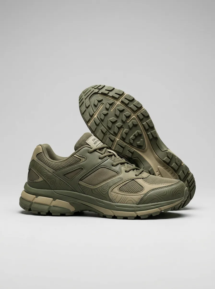 Adventure Hiking-Inspired Topographic Casual Sneakers