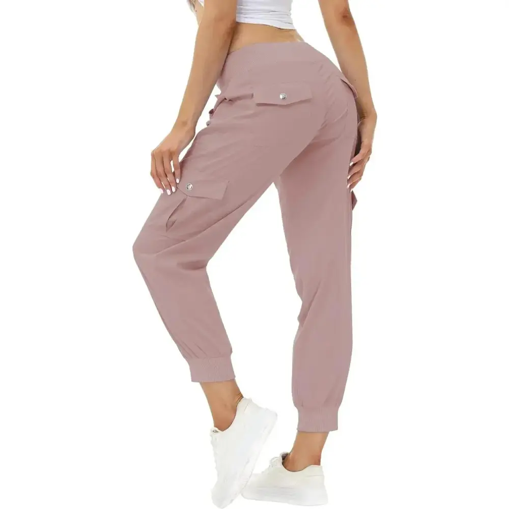 Women's Lightweight Hiking Cargo Pant Elastic Waist 6 Pockets Quick Dry Jogger