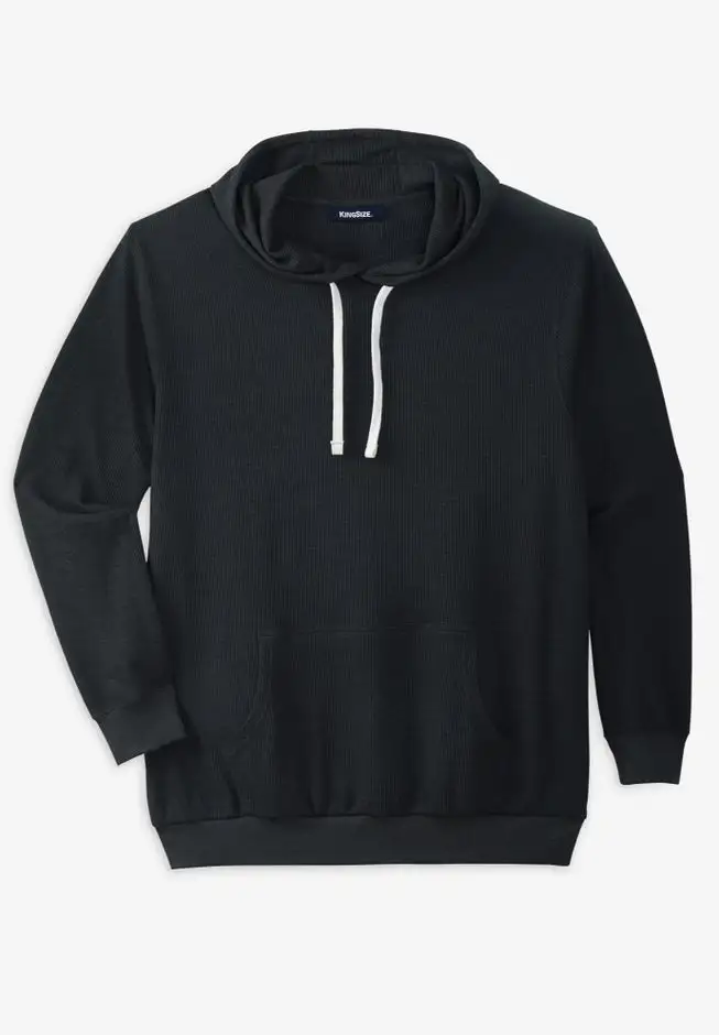 Waffle-Knit Thermal Hoodie