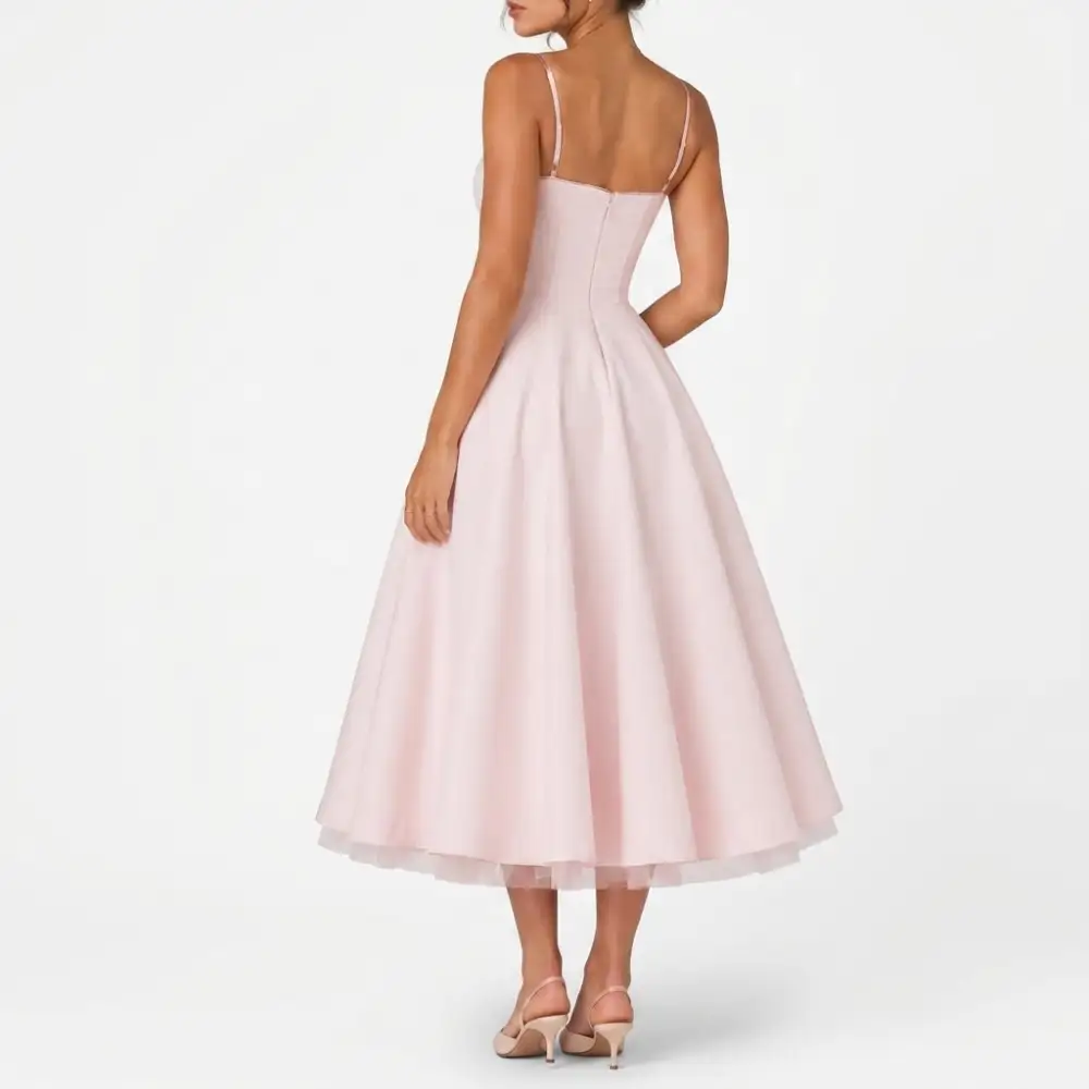 Corset Satin Midi Dress