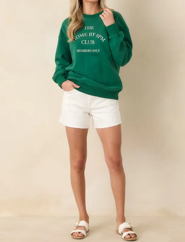 Forest Green Graphic Crewneck Sweatshirt
