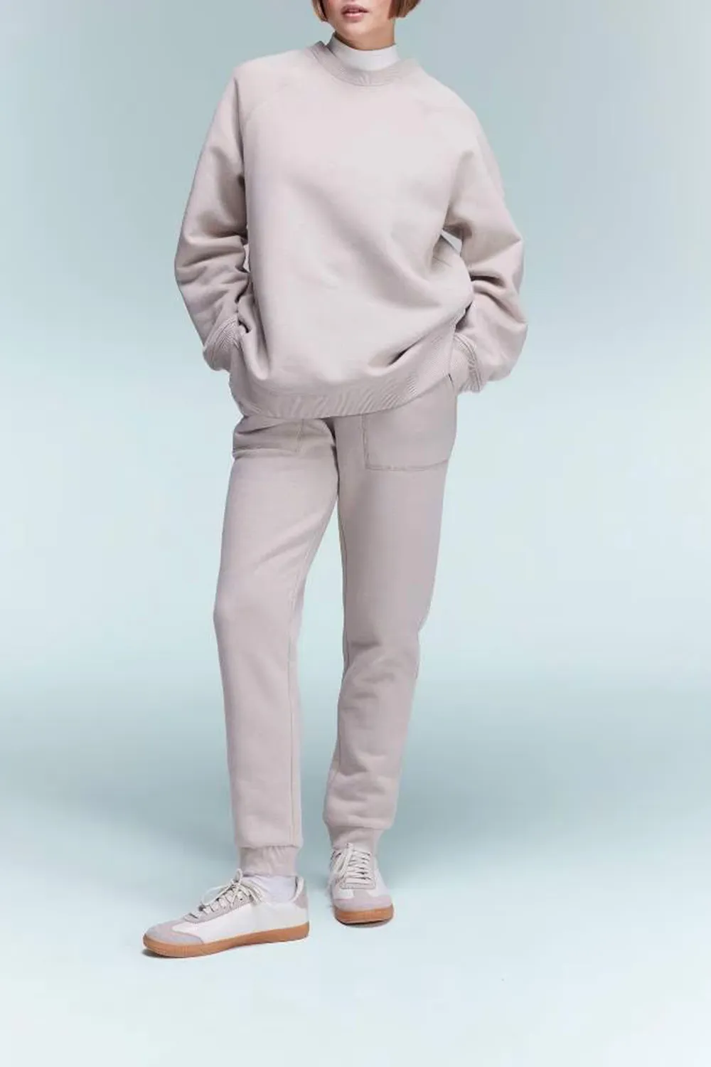 High-waisted Plain Long Pants