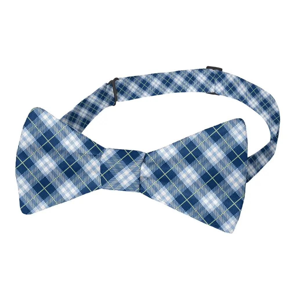 Waffle Plaid Motif Bow Tie