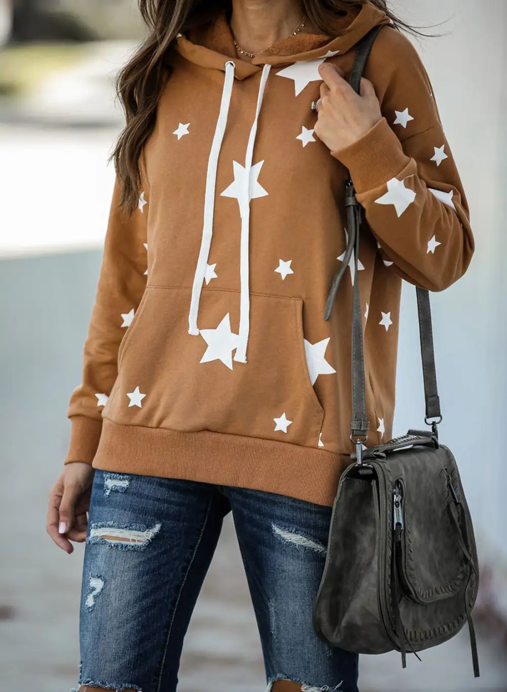 Cotton Blend Star Hooded Top
