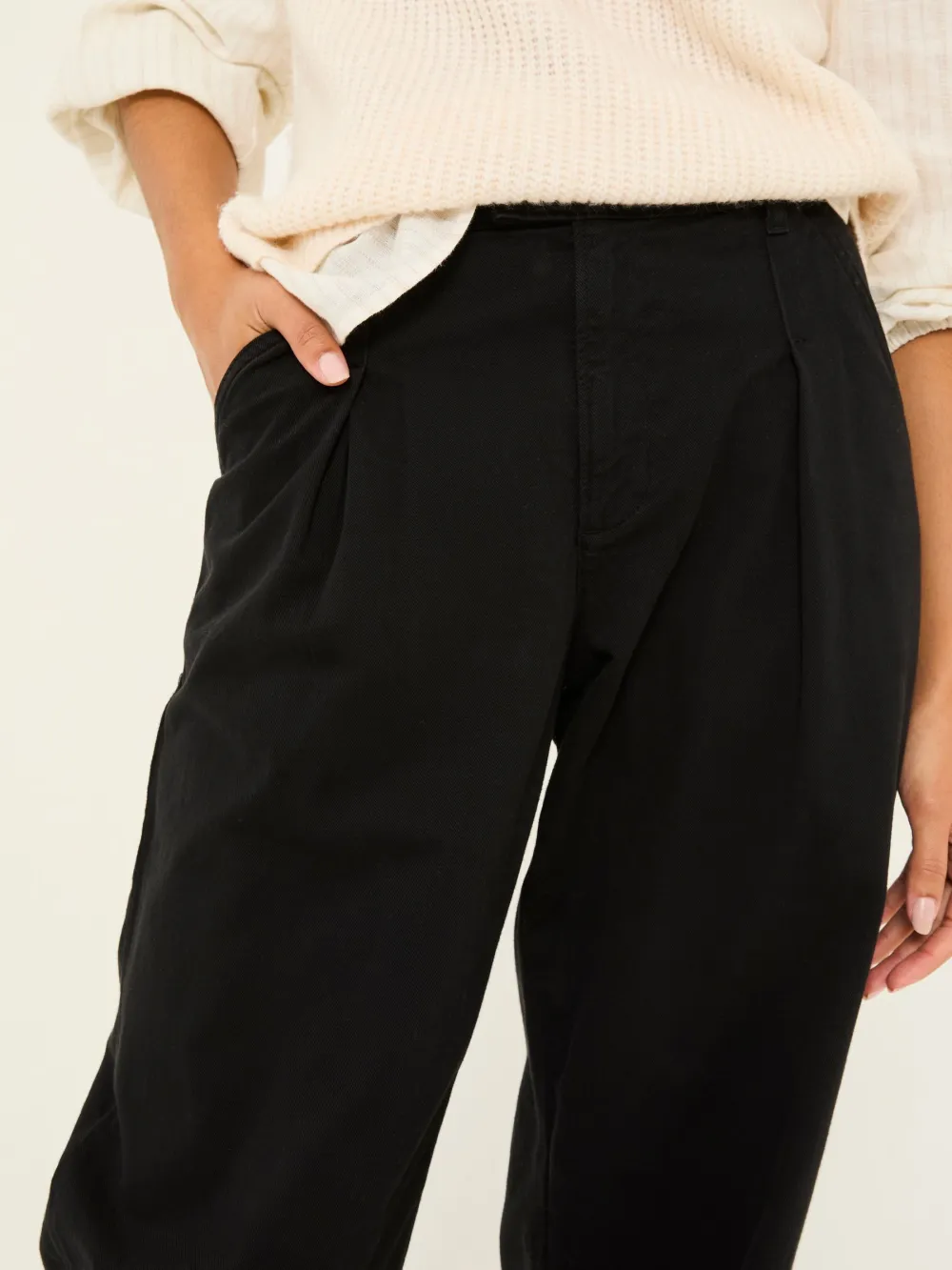 Saffron Black Wide Leg Trousers