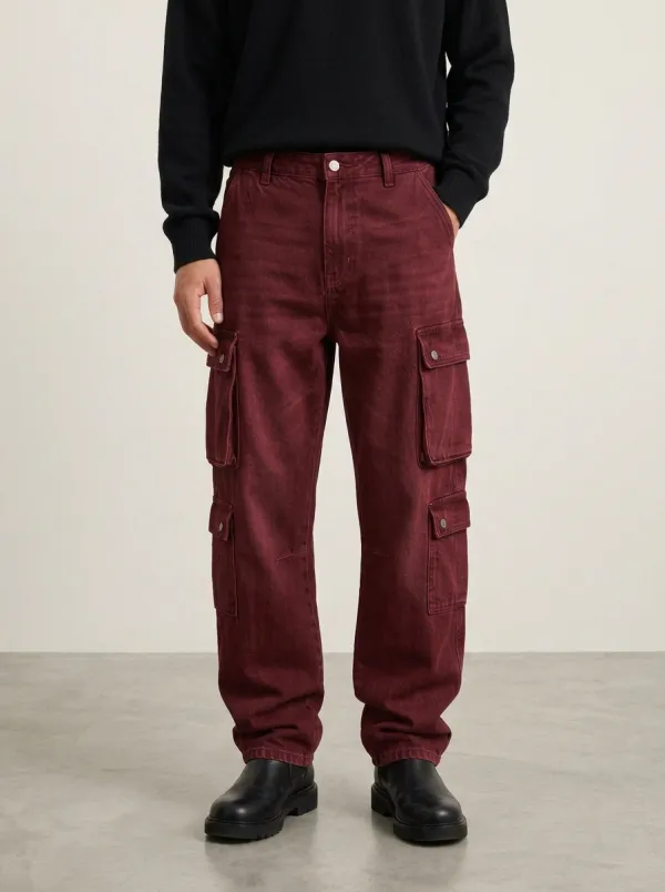 Men's Casual Streetwear Blue Cargo Pants
