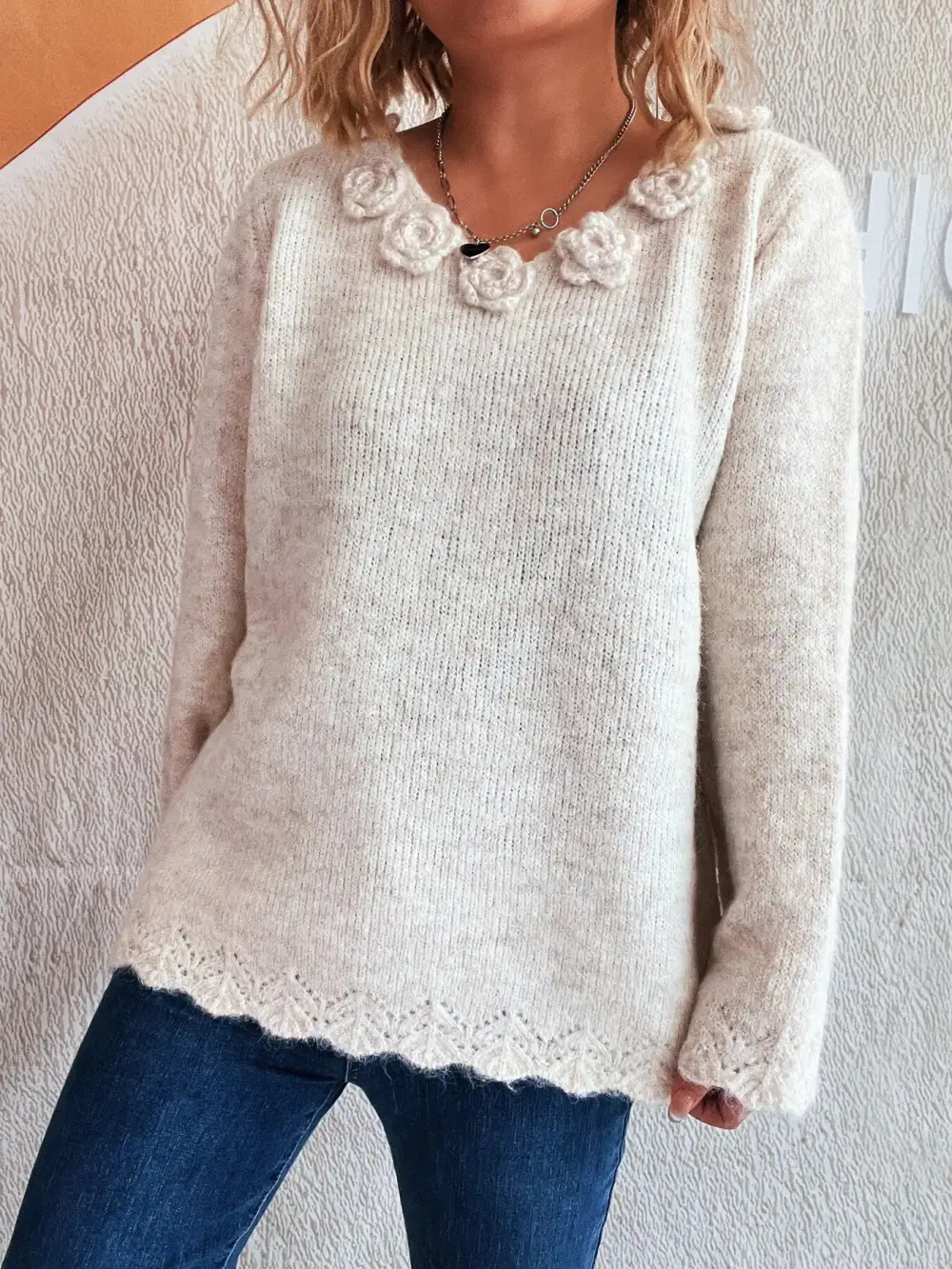 Long Sleeve V-Neck Sweater