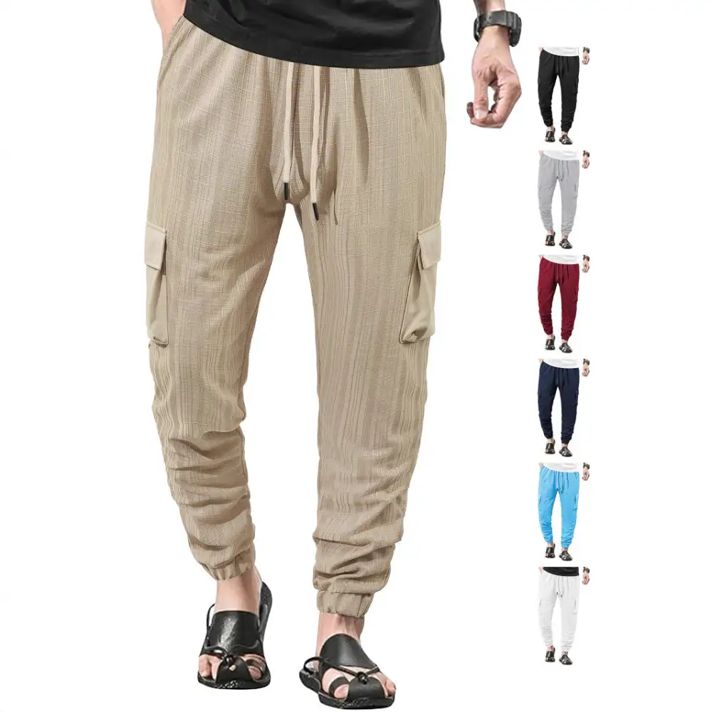 Men's Glencheck Cargo Pants Waistband Cargo Pants