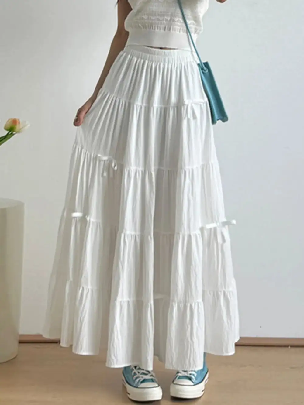 Loose Ruched Tiered Skirt