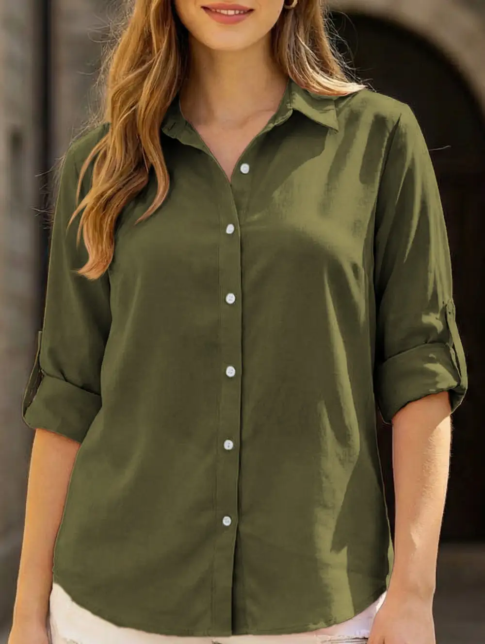 Collared Zip Front Pocket Top