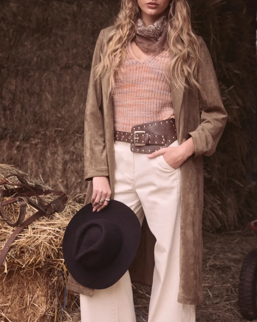 Faux Suede Duster