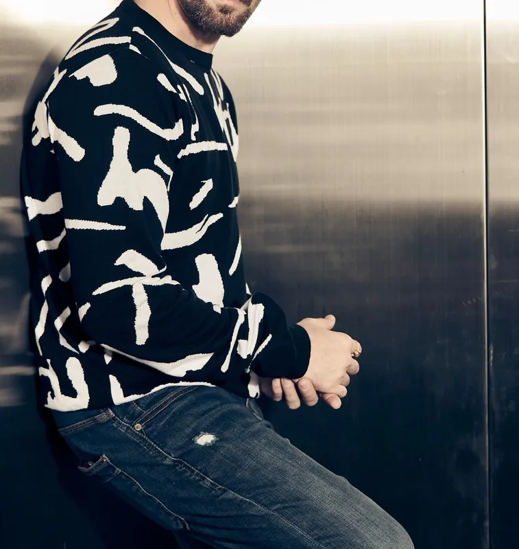 Black White Knit Sweater