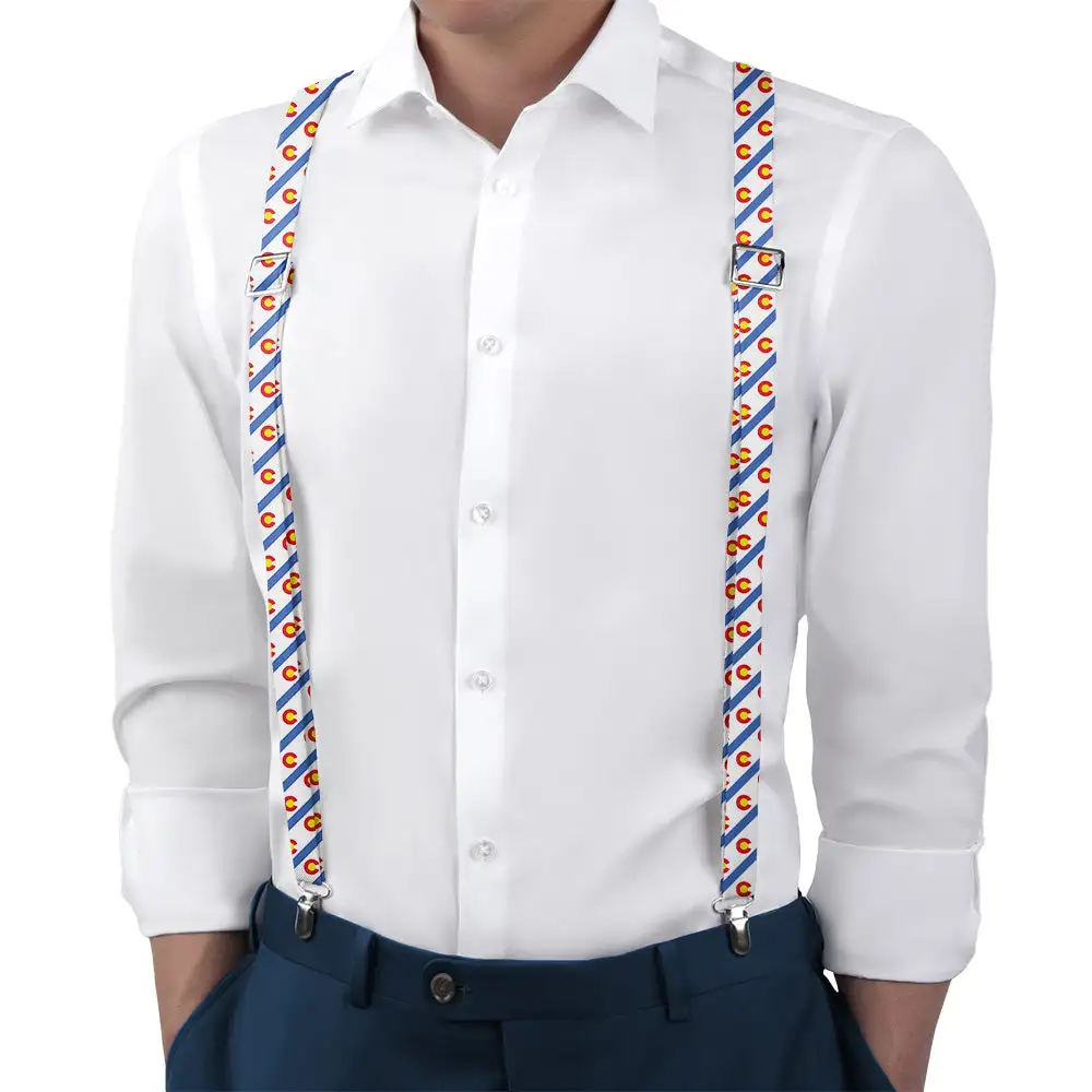 Classic Coordinated Stripe Pattern Suspenders