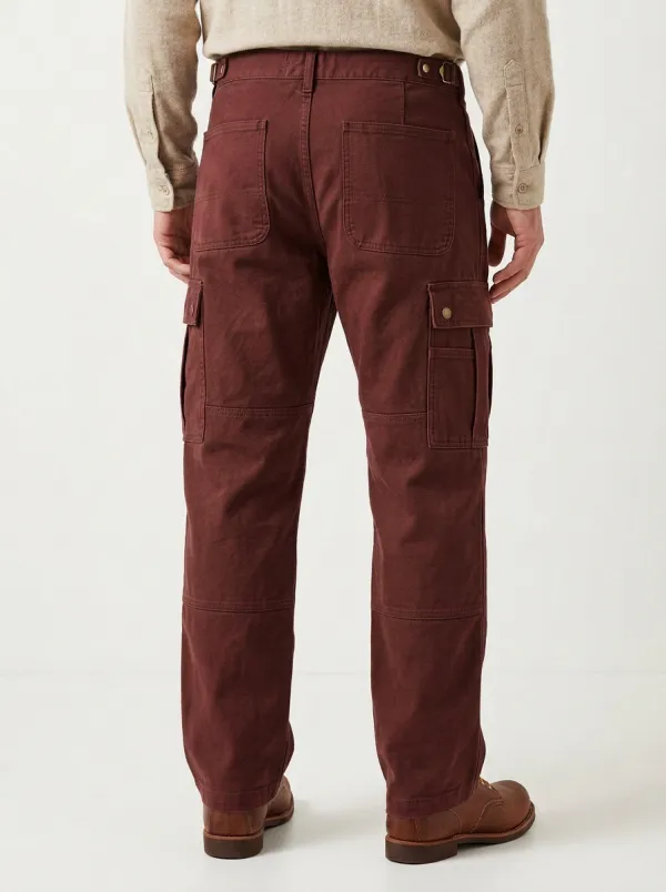 Men's Olive Green Multi-Pocket Utility Matte Finish Cargo Pants