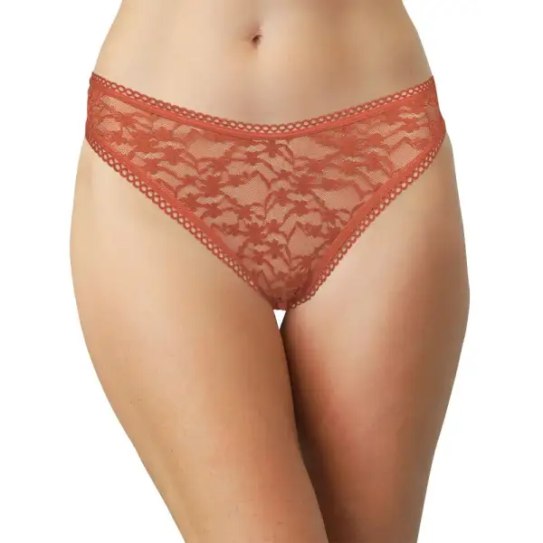 High-Leg French-Cut Picot-Trim Thong Panty