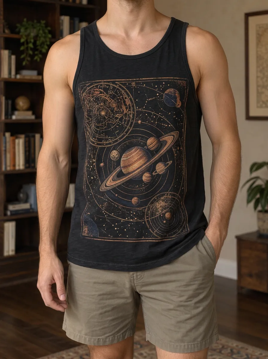 Men's Astronomy Solar System Planet Tank Top