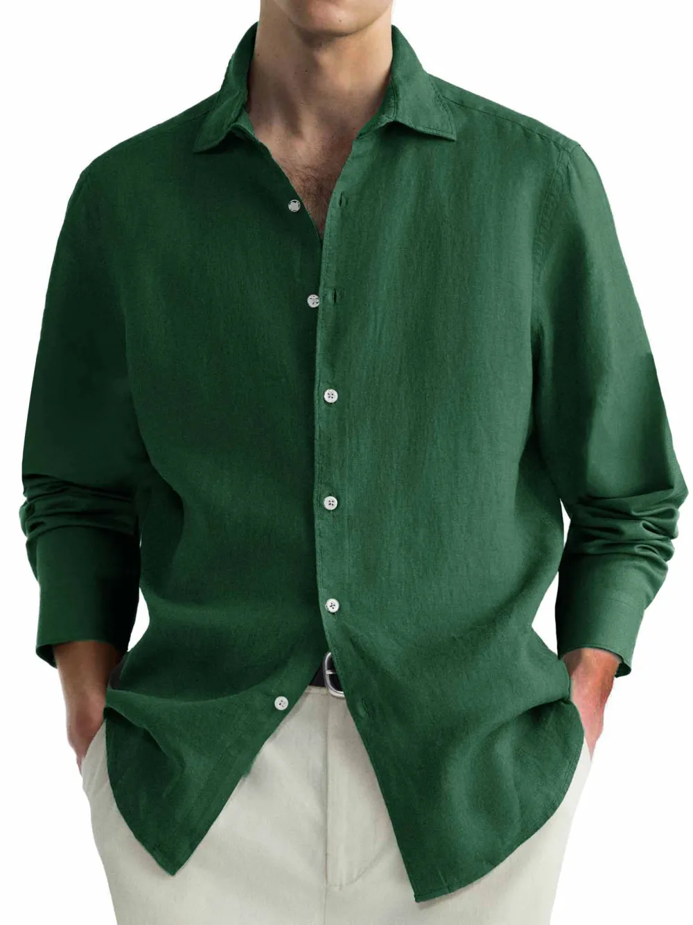 Workwear Long Sleeve Camp Collar Shirt