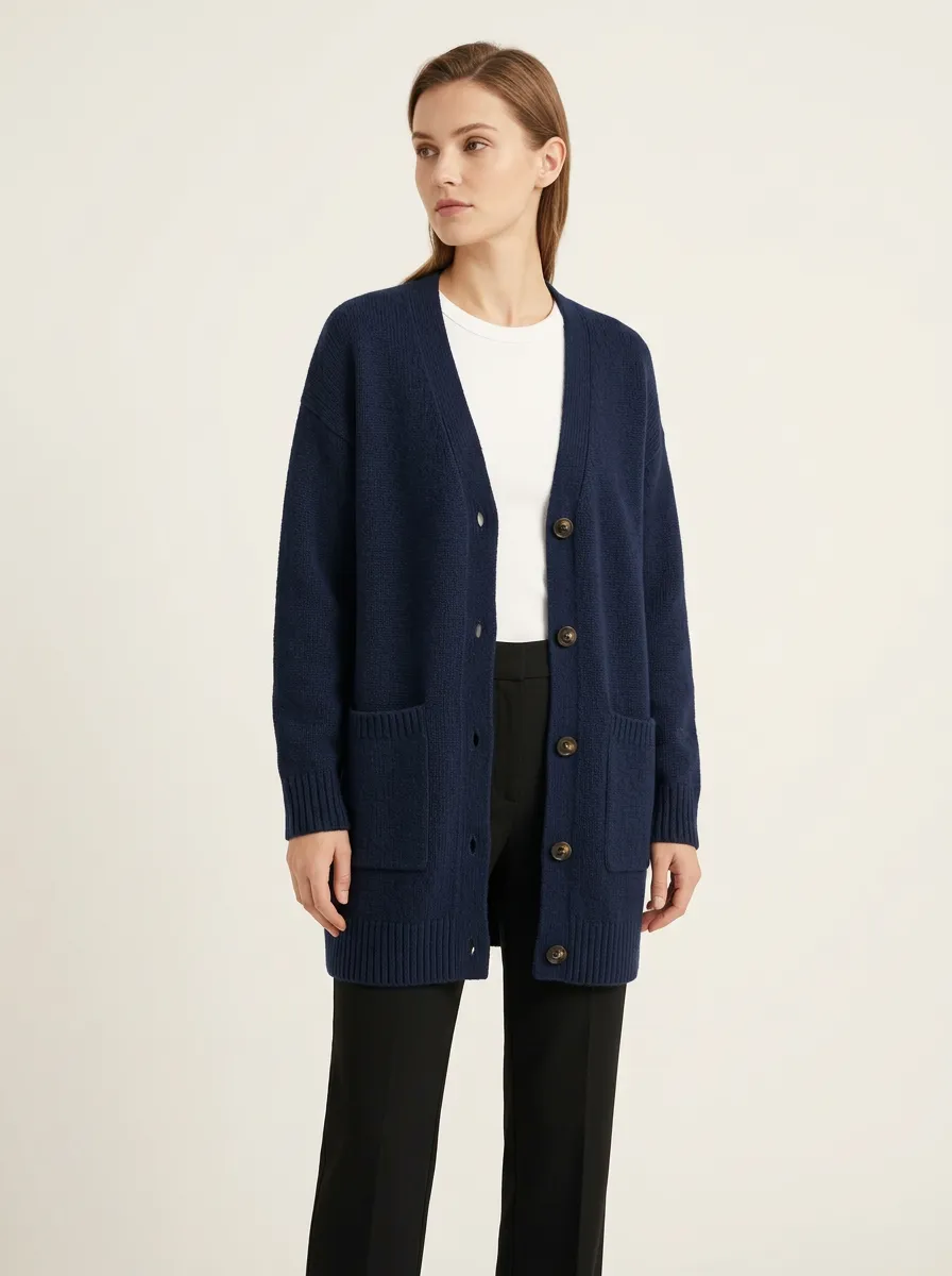 Women's Casual Minimalist Button-Down Knit Cardigan