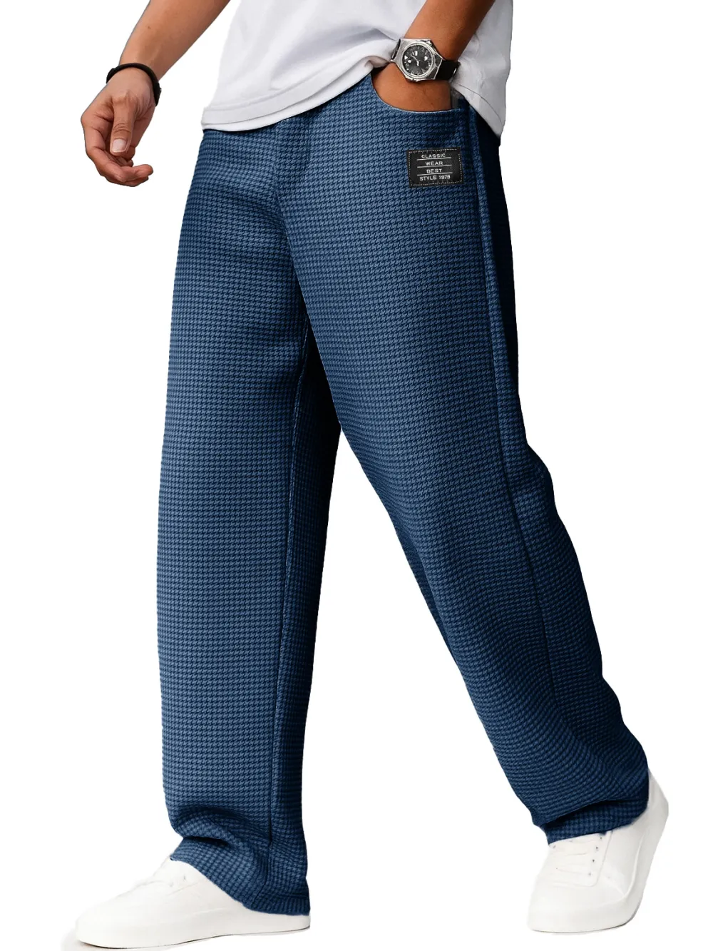 Textured Knit Drawstring Trousers