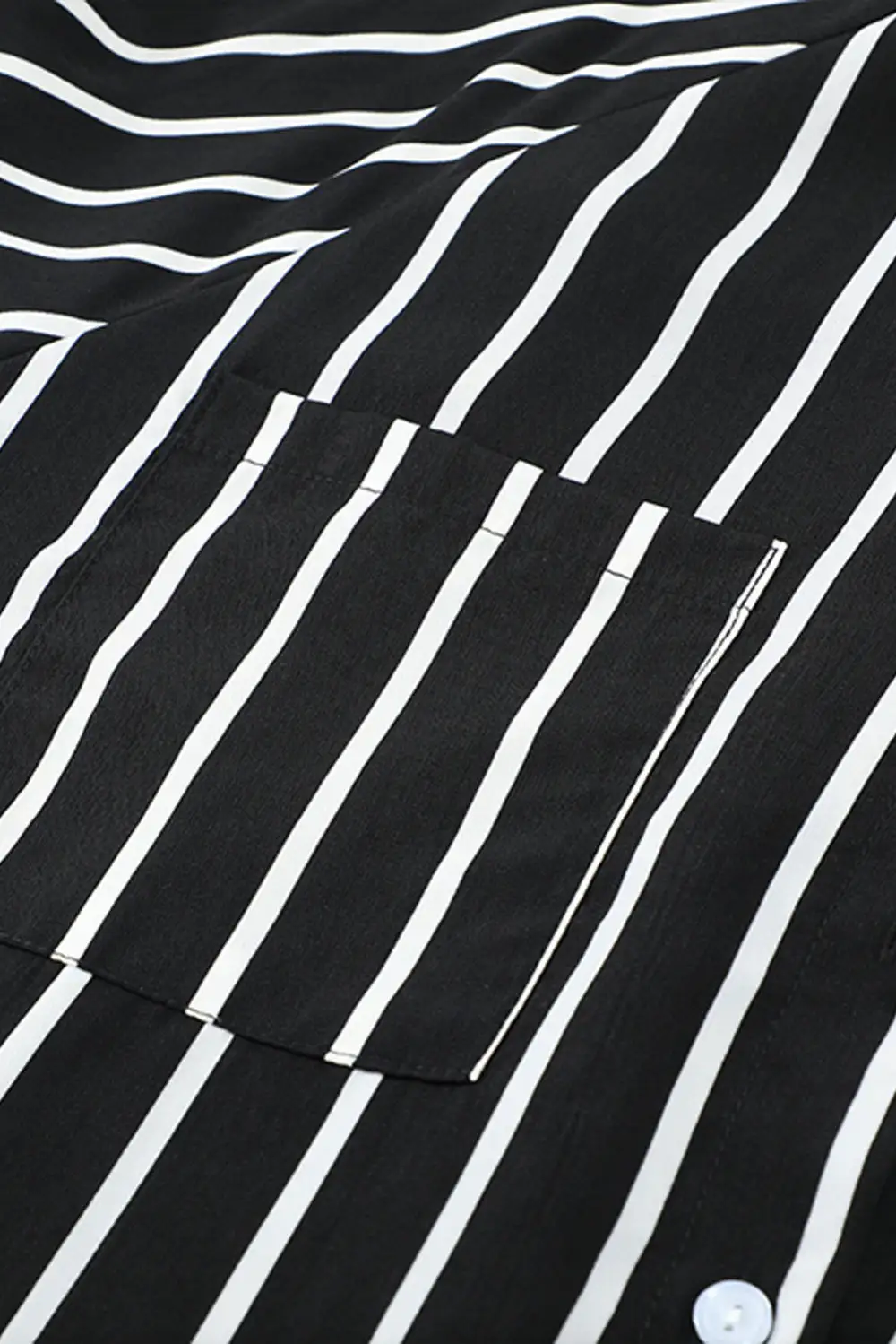 Pocketed Striped Button Shirt with Slits