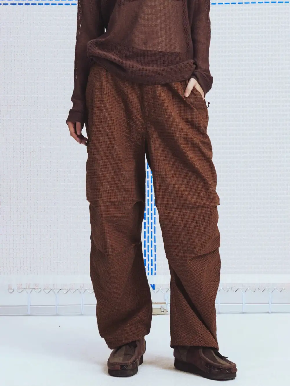Wide-Leg Distressed Pants