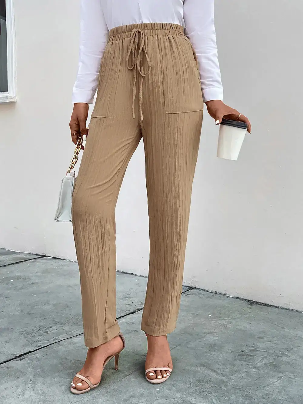 Drawstring Pocketed Pants