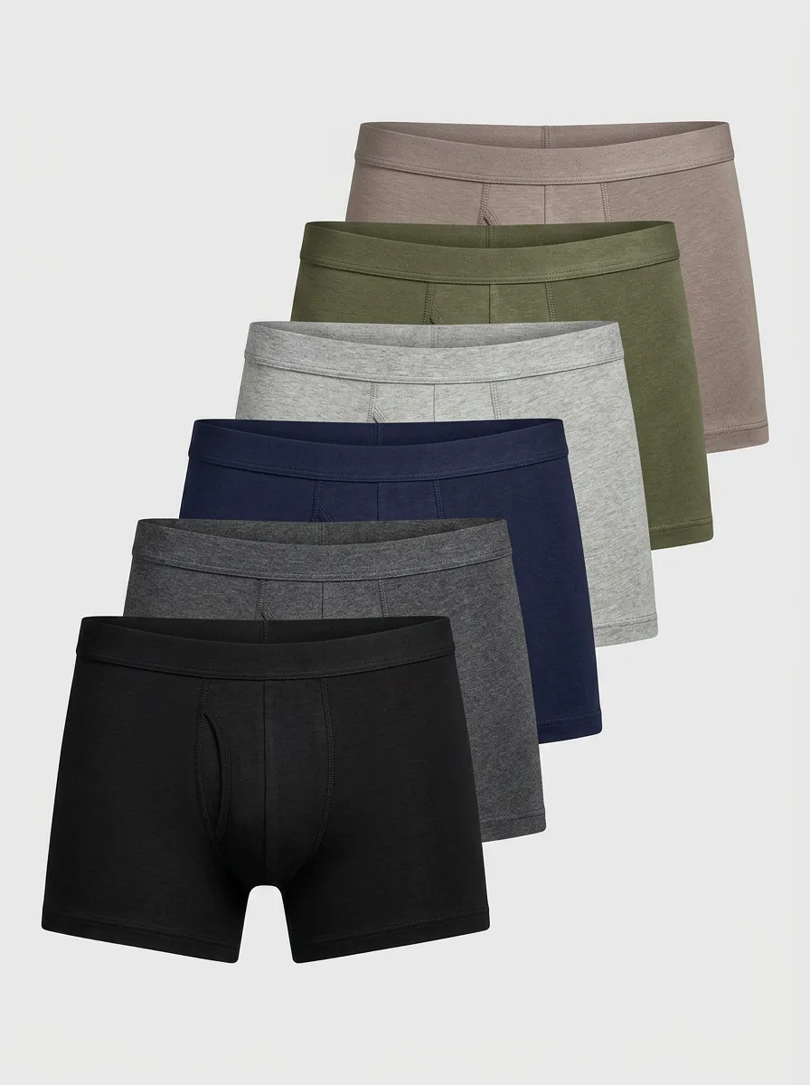 Men's Contoured Pouch Mid Rise 6-Pack Boxer Briefs