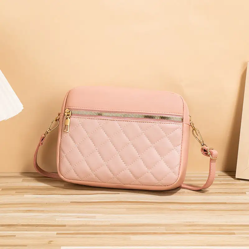 Minimal Roomy Textured Crossbody Bag