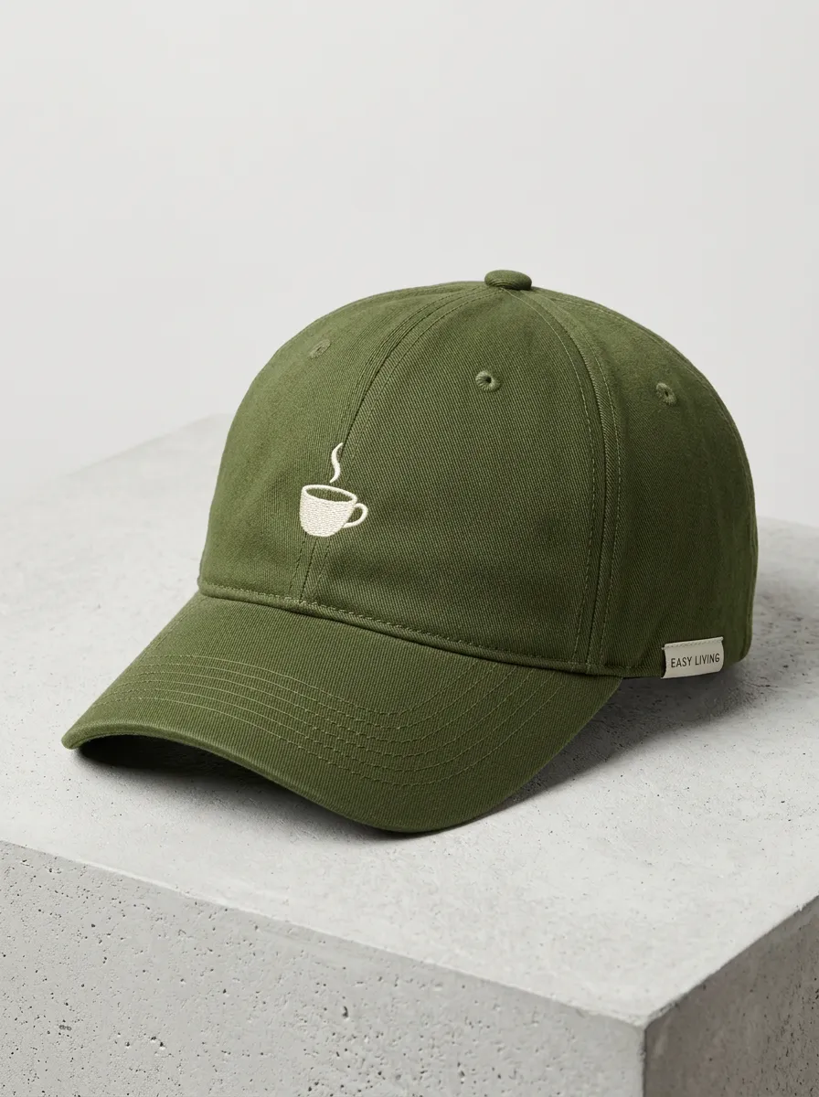 Modern Coffee-Lover Embroidered Minimal Unisex Baseball Cap