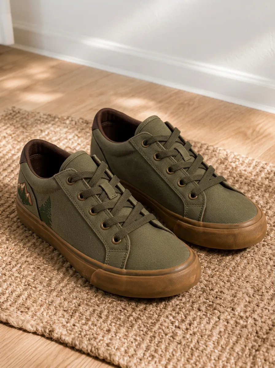 Men's Easygoing Nature Lover Mountain Forest Patterned Canvas Shoes