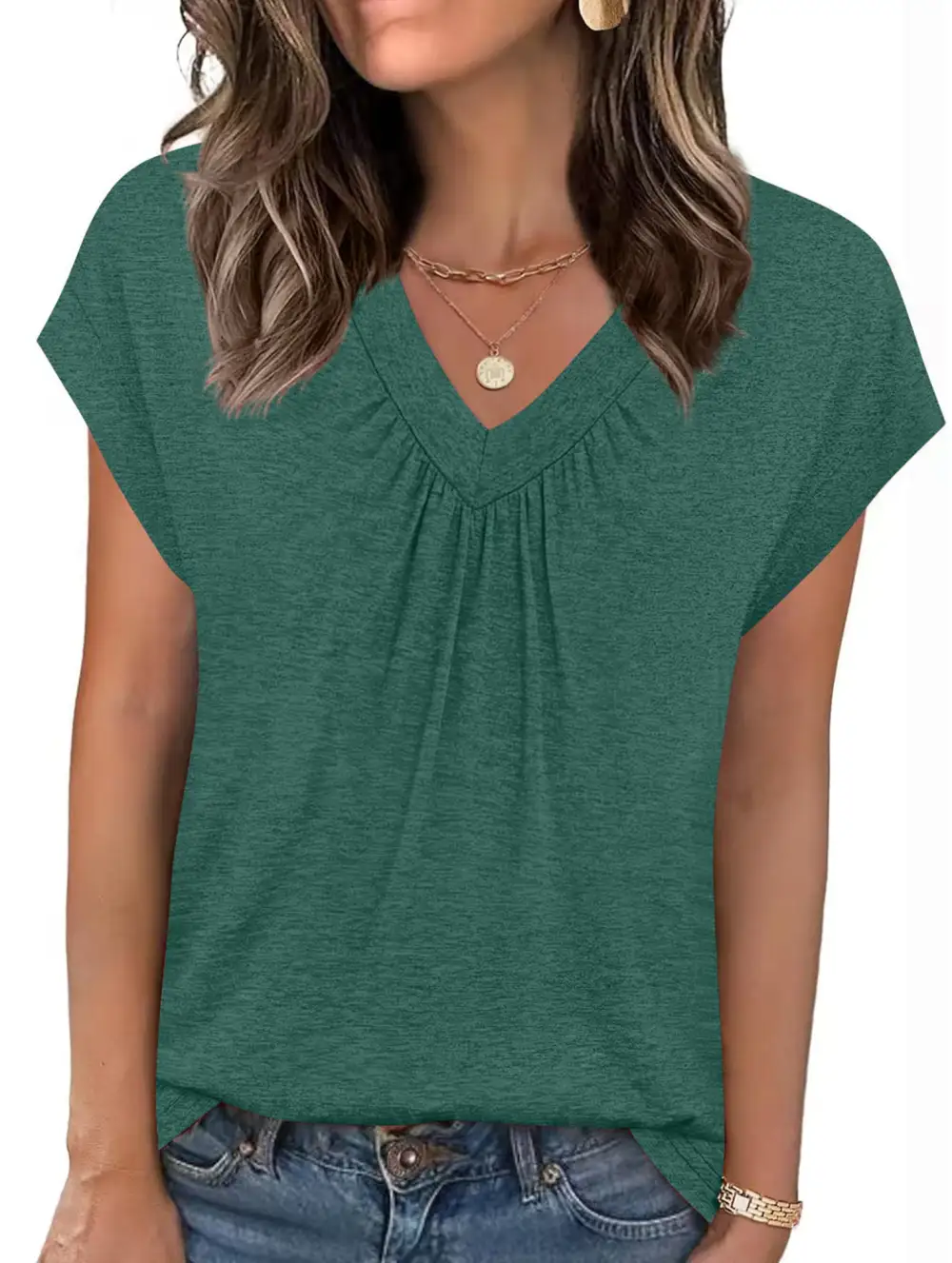 V-Neck Short Sleeve Top
