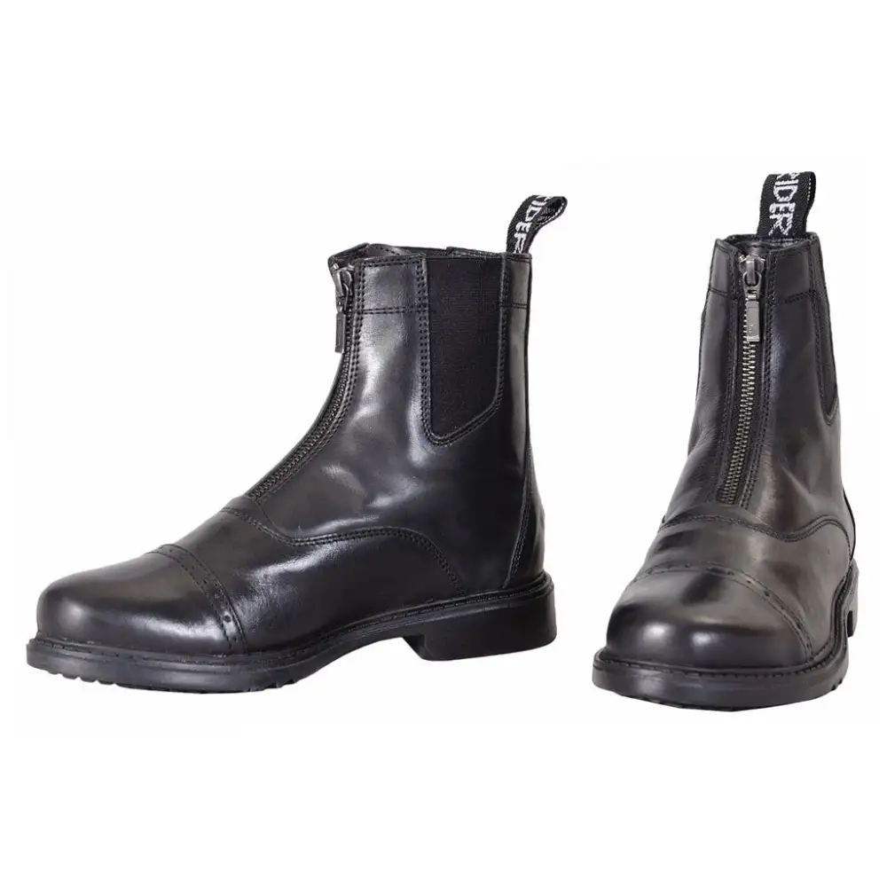 Men's Paddock Front Zip Round Toe Cap Toe Ankle Boots