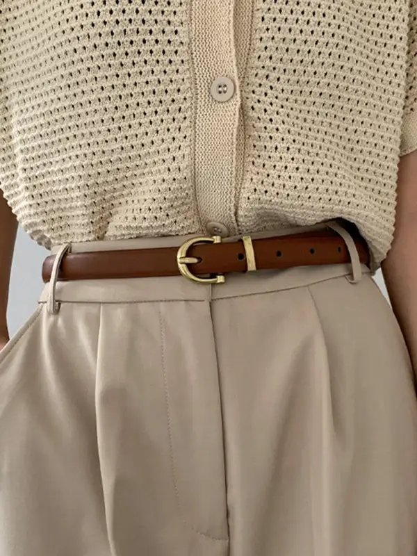 Contrast Panel Buckle Belt