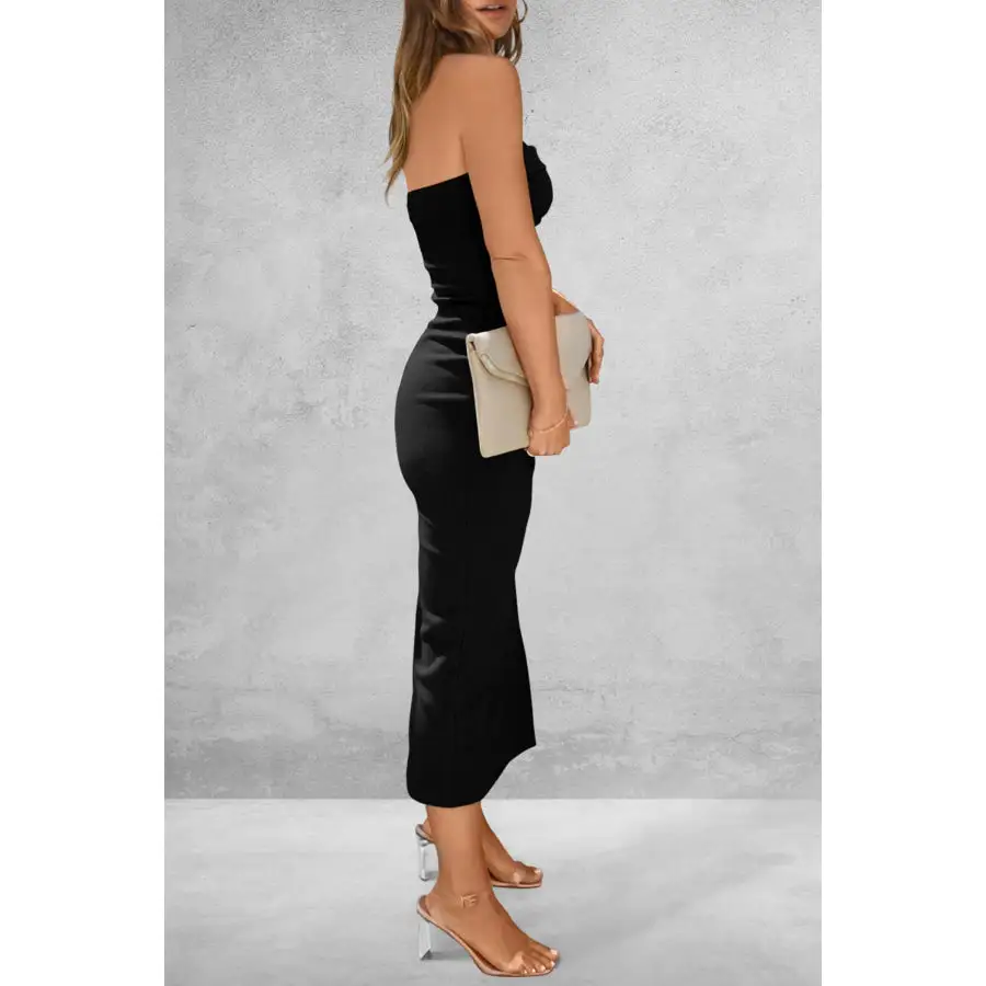 Everyday Slit Tube Midi Dress