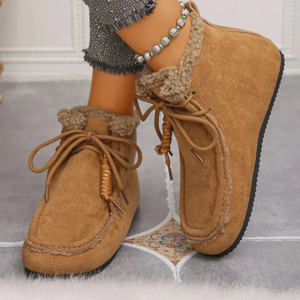 Lace-Up Flats Ankle Boots