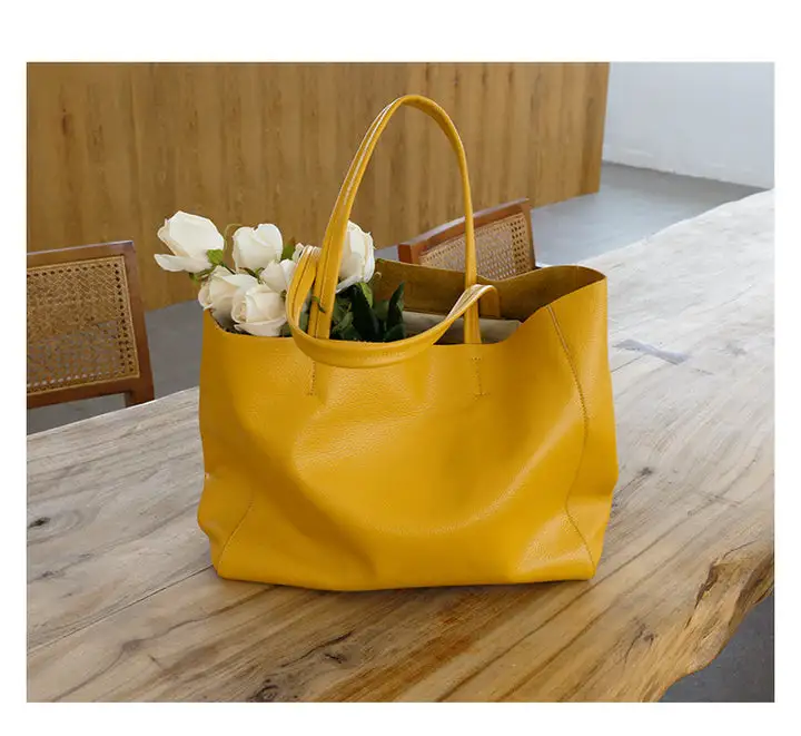 Full Grain Leather Convertible Tote Bag
