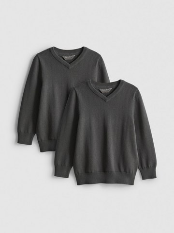 3-7yrs | 2pk Unisex Cotton Rich V-Neck School Jumpers detail 2