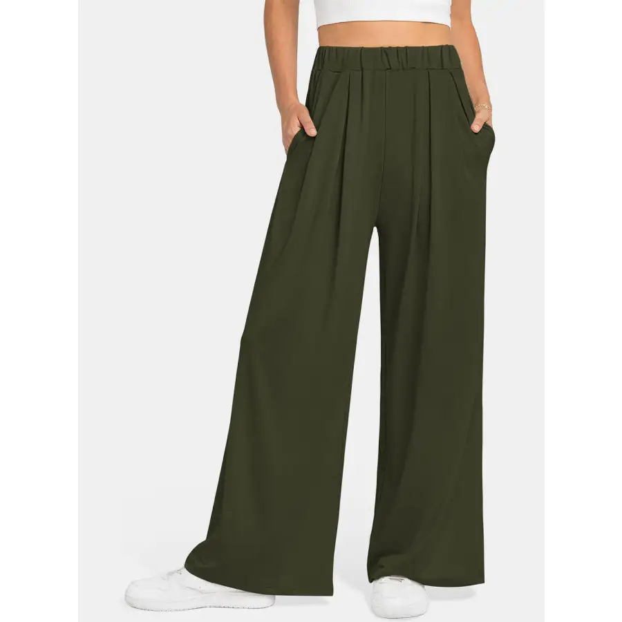 Weekend Elastic Waist Wide Leg Pants