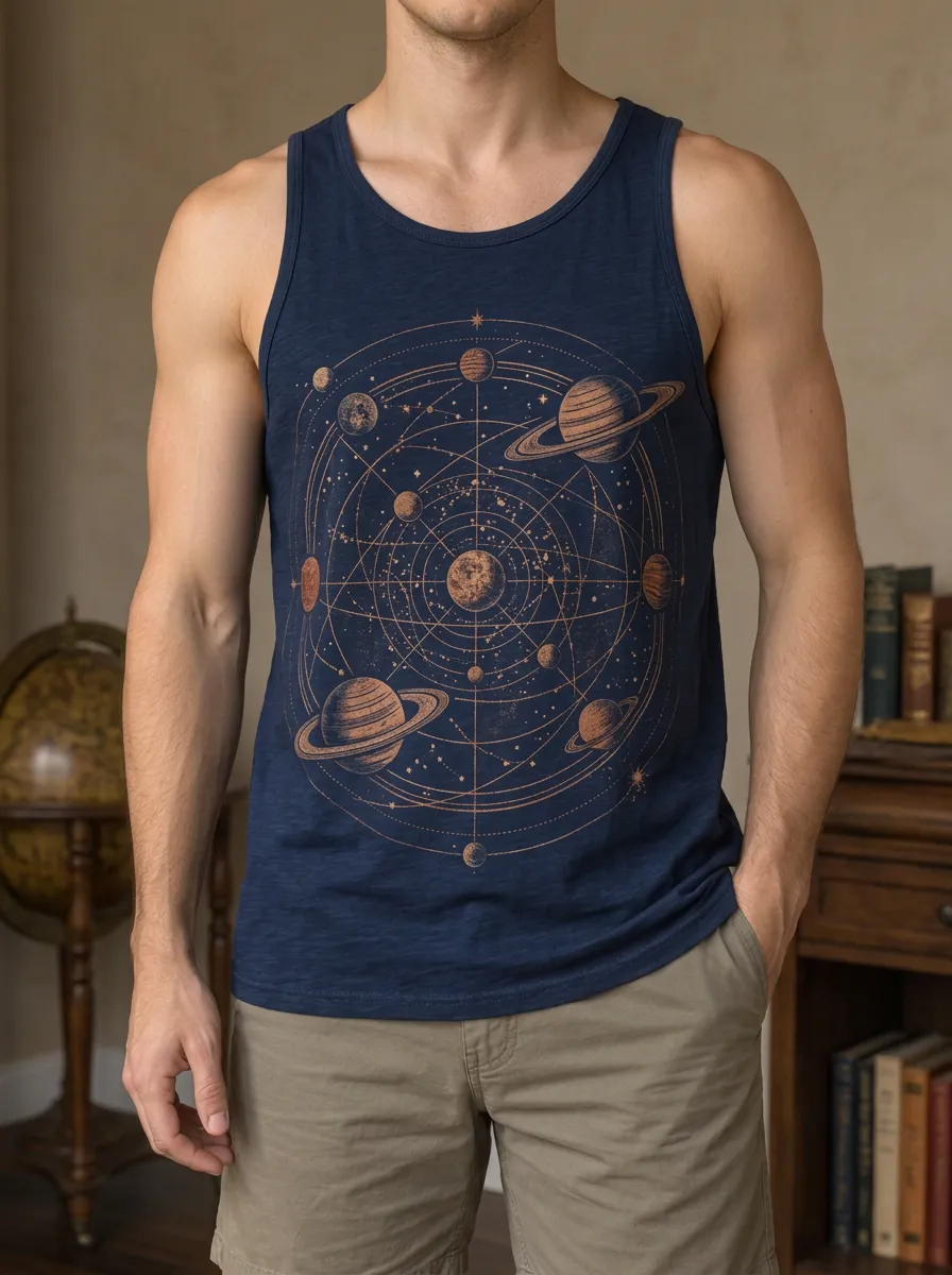 Men's Astronomy Solar System Tank Top