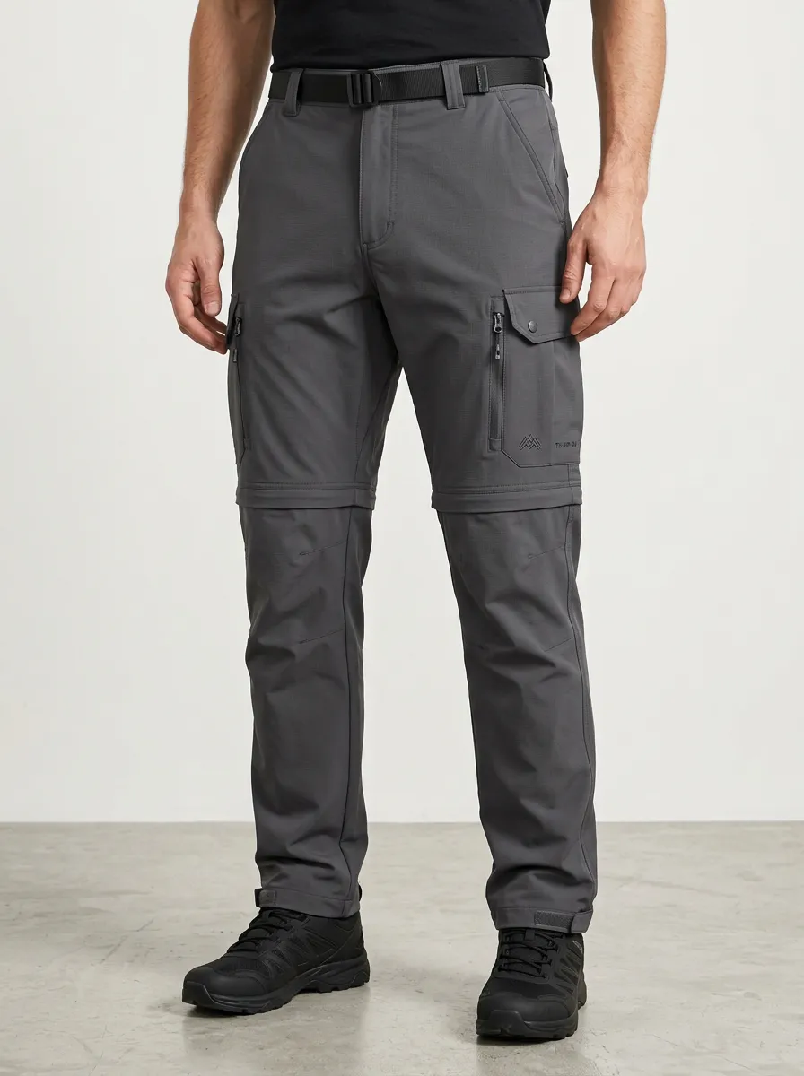Men's Frontier Rugged Multi-Pocket Waterproof Zip-Off Tactical Cargo Pants