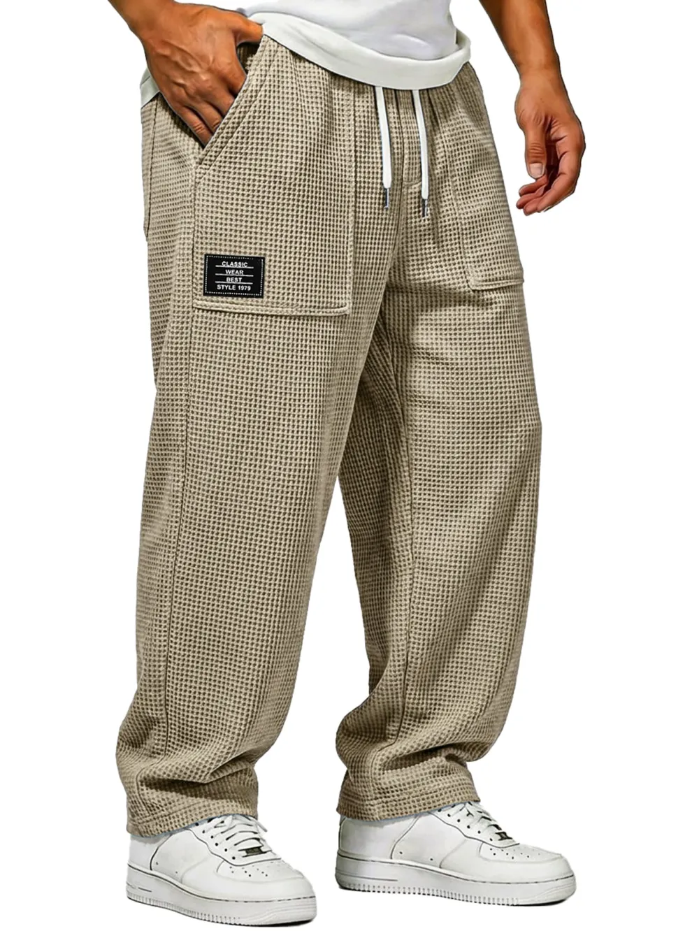 Textured Knit Pocket Relaxed Trousers