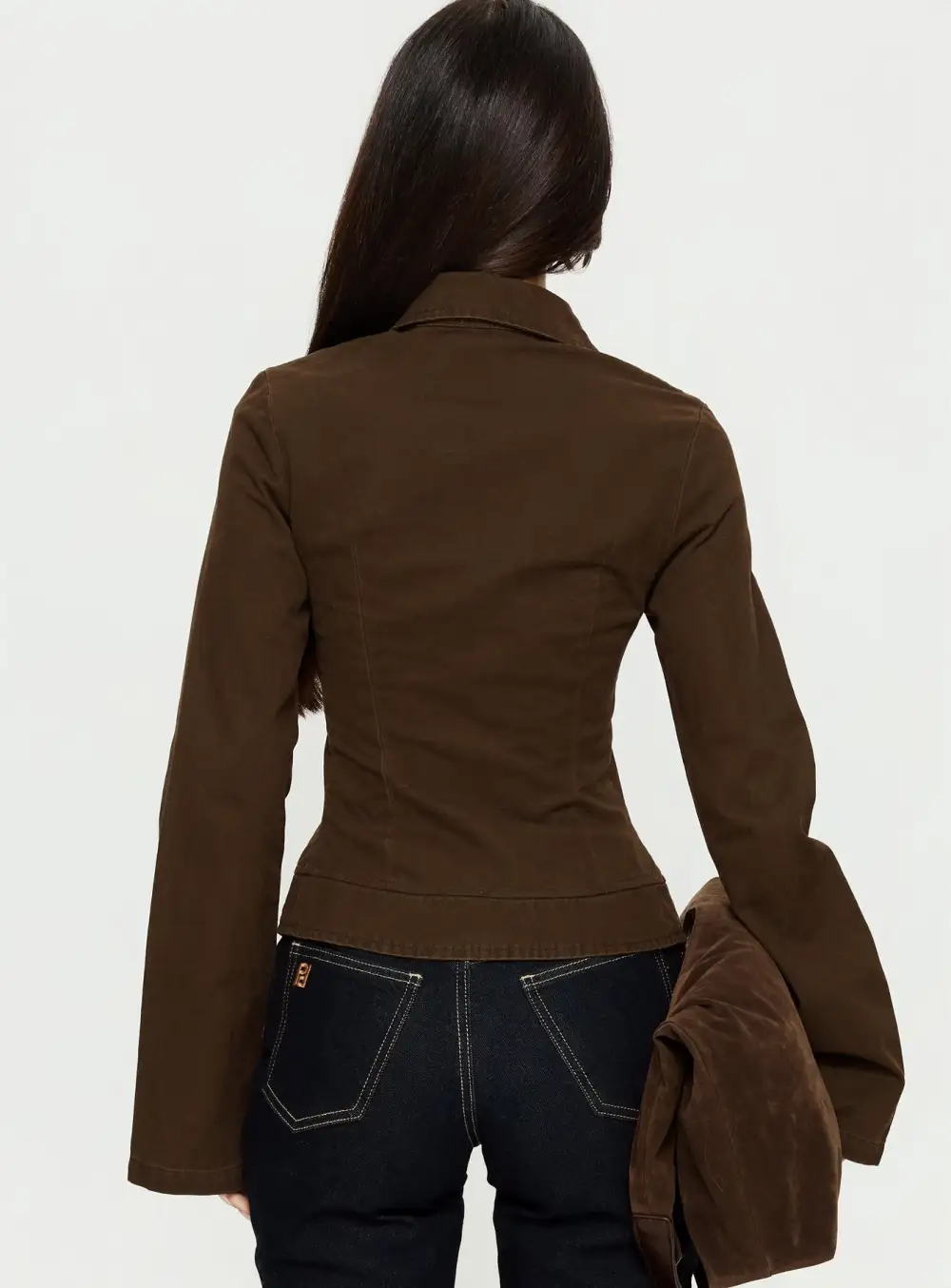 Women’s Denim Collared Zip Jacket