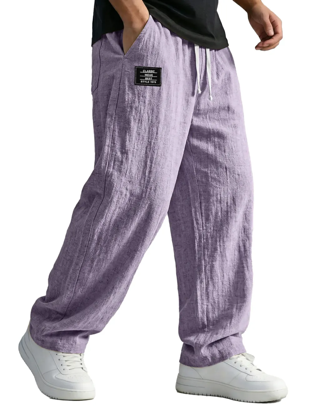 Cotton Linen Seamed Detail Trousers